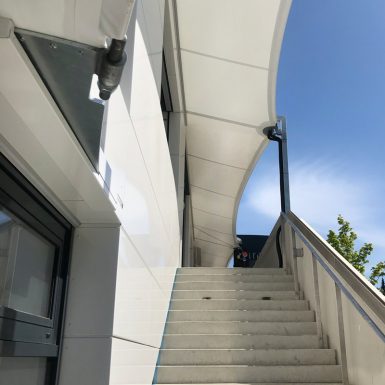 H+F Architekten Amberg Neubau Emailfabrikstraße 15 Treppe Außen