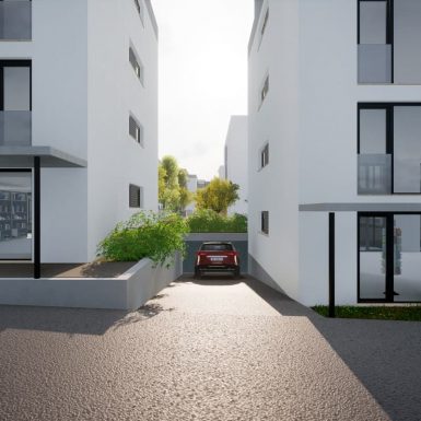 H+F Architekten Wettbewerb ehemaliges Bauhofgelände Tiefgarageneinfahrt