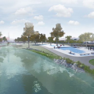 H+F Architekten Rendering Areal Kräuterwiese zum Wettbewerb »Leben an der Vils«